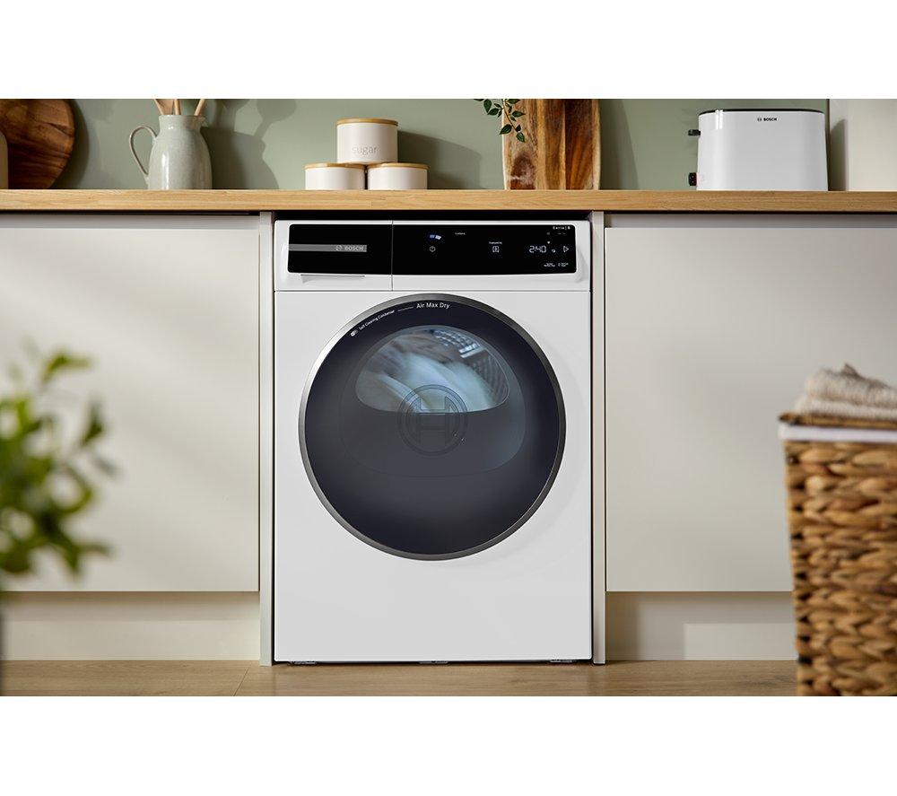 BOSCH Series 8 WRB247C9GB WiFi-enabled 9 kg Heat Pump Tumble Dryer - White