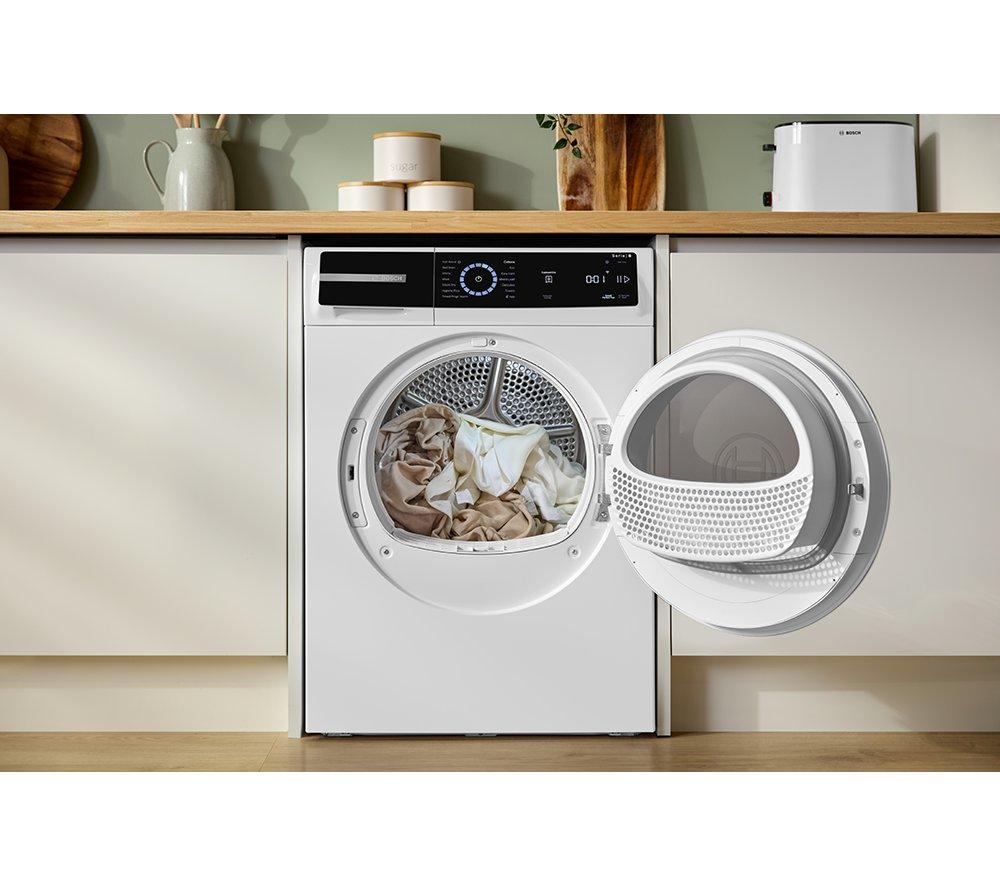 BOSCH Series 8 WRB247C9GB WiFi-enabled 9 kg Heat Pump Tumble Dryer - White
