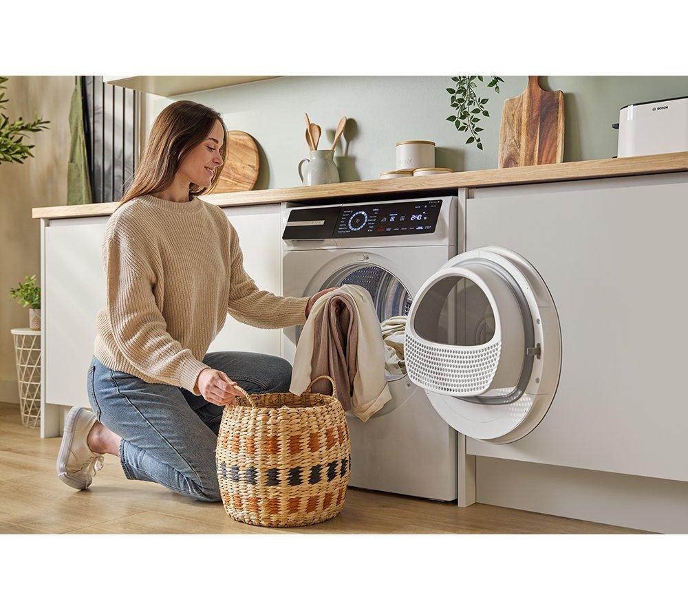 BOSCH Series 8 WRB247C9GB WiFi-enabled 9 kg Heat Pump Tumble Dryer - White