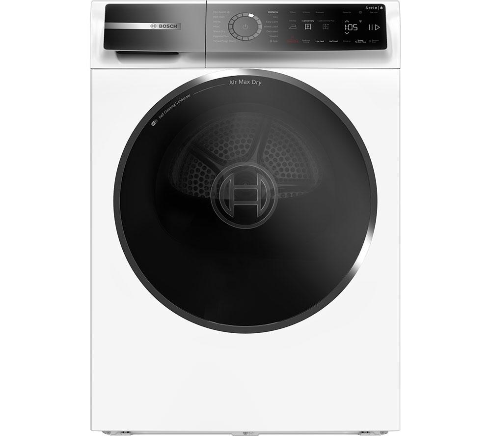 BOSCH Series 8 WRB247C9GB WiFi-enabled 9 kg Heat Pump Tumble Dryer - White