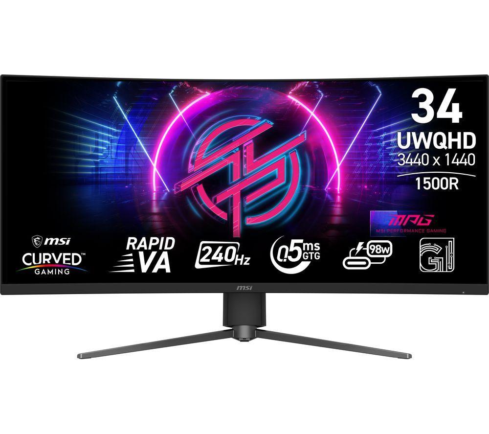 MSI MPG 346CQRF X24 Wide Quad HD 34” Curved Rapid VA Gaming Monitor - Schwarz