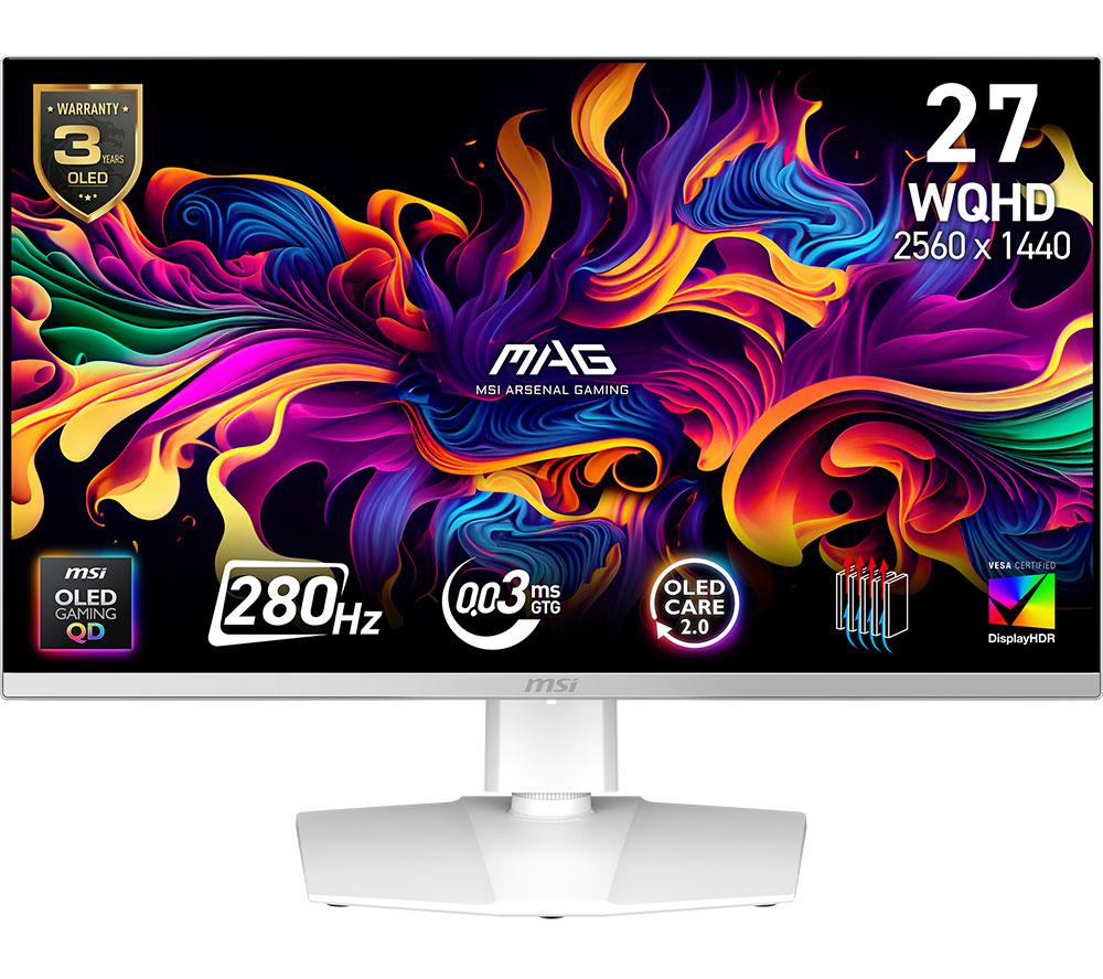 MSI MAG 272QPW X28 Quad HD 26.5” QD-OLED Gaming Monitor - White