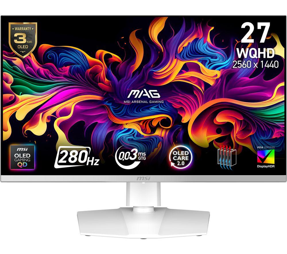 MSI MAG 272QPW X28 Quad HD 26,5” QD-OLED Gaming-Monitor - Weiß