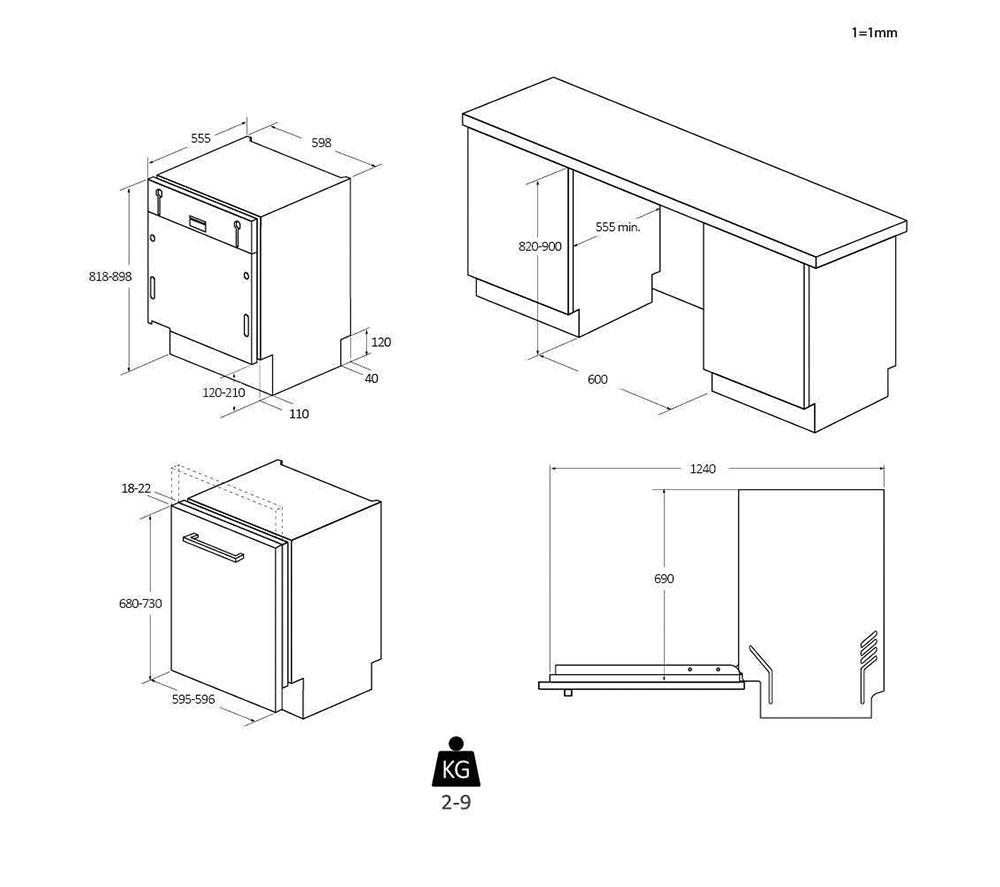 HOOVER H-Dish 300 Lite HIP 3C7E0S-80 Full-size Fully Integrated Dishwasher