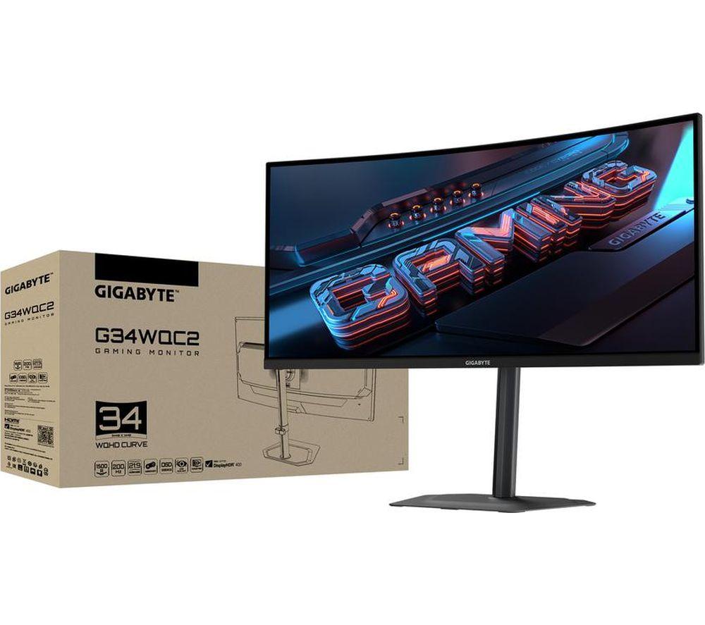 GIGABYTE G34WQC2 Wide Quad HD 34" Curved LED Gaming Monitor - Black