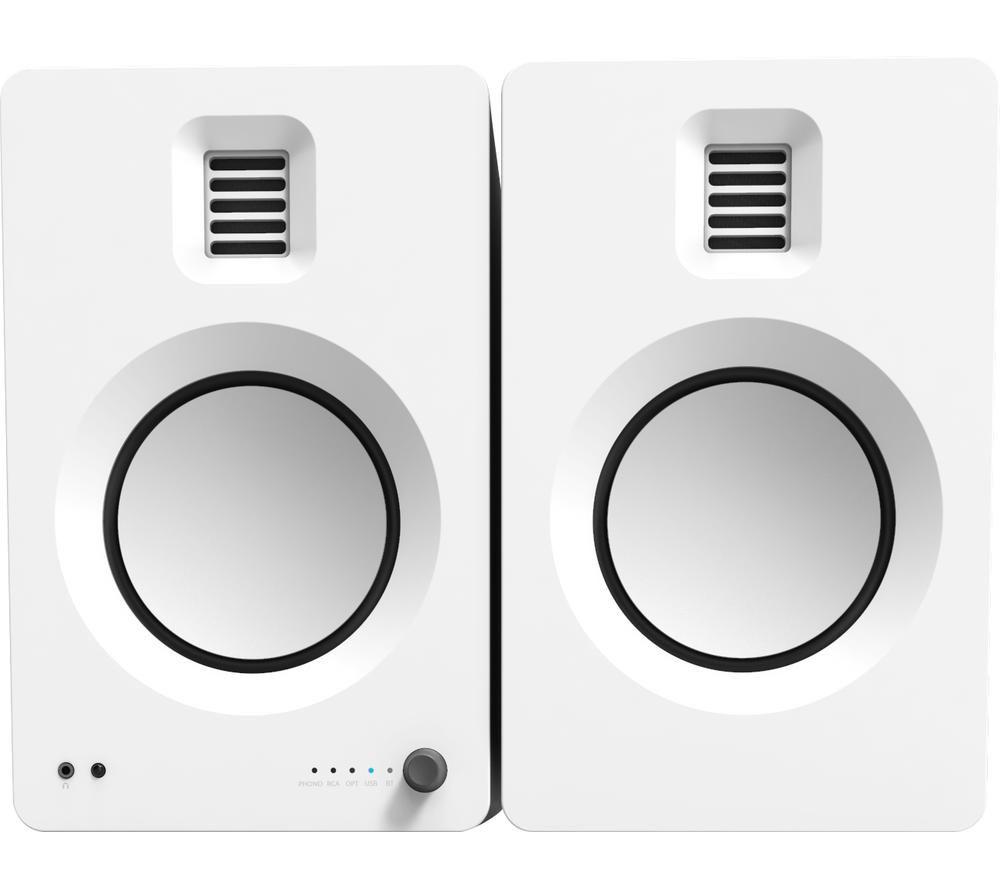 KANTO AUDIO TUK Powered Bluetooth Bookshelf Speakers - Matte White