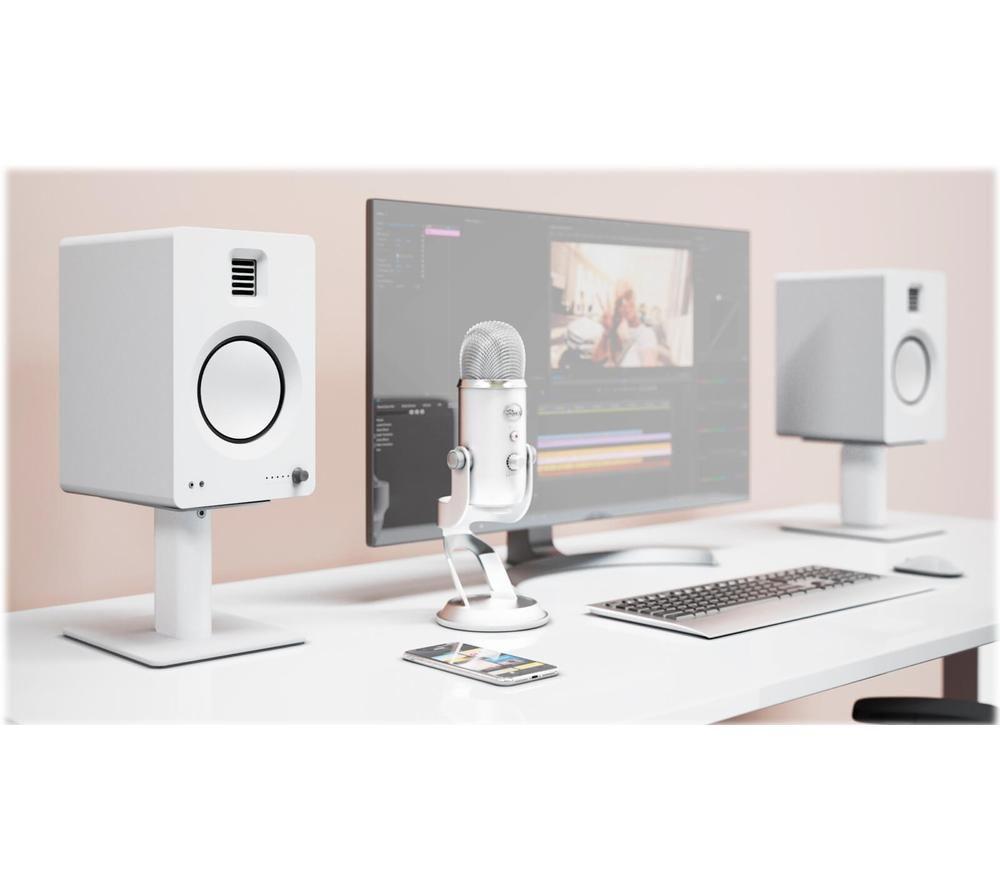 KANTO AUDIO TUK Powered Bluetooth Bookshelf Speakers - Matte White