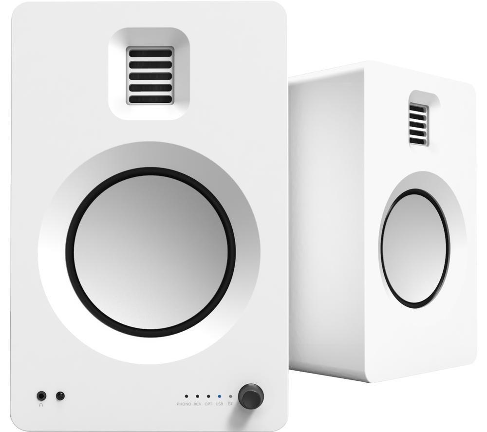 KANTO AUDIO TUK Powered Bluetooth Bookshelf Speakers - Matte White