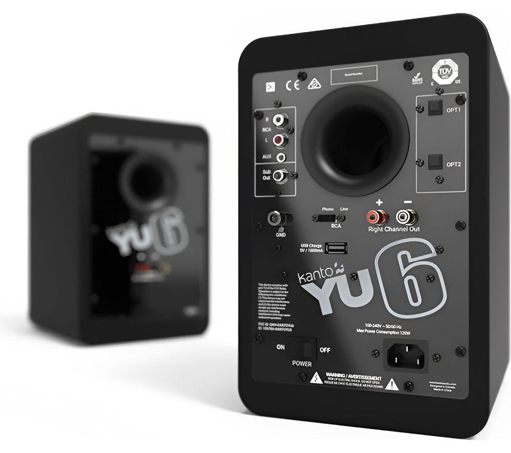 KANTO AUDIO YU6 Powered Bluetooth Bookshelf Speakers - Matte Black