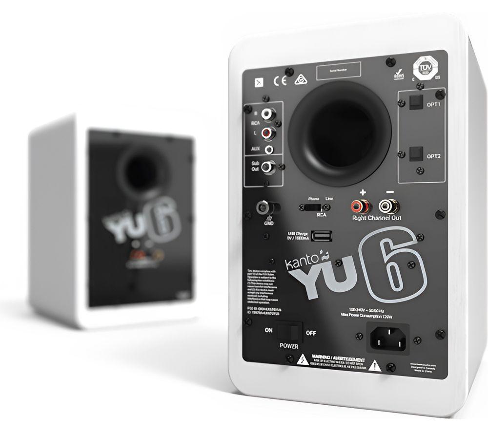 KANTO AUDIO YU6 Powered Bluetooth Bookshelf Speakers - Matte White