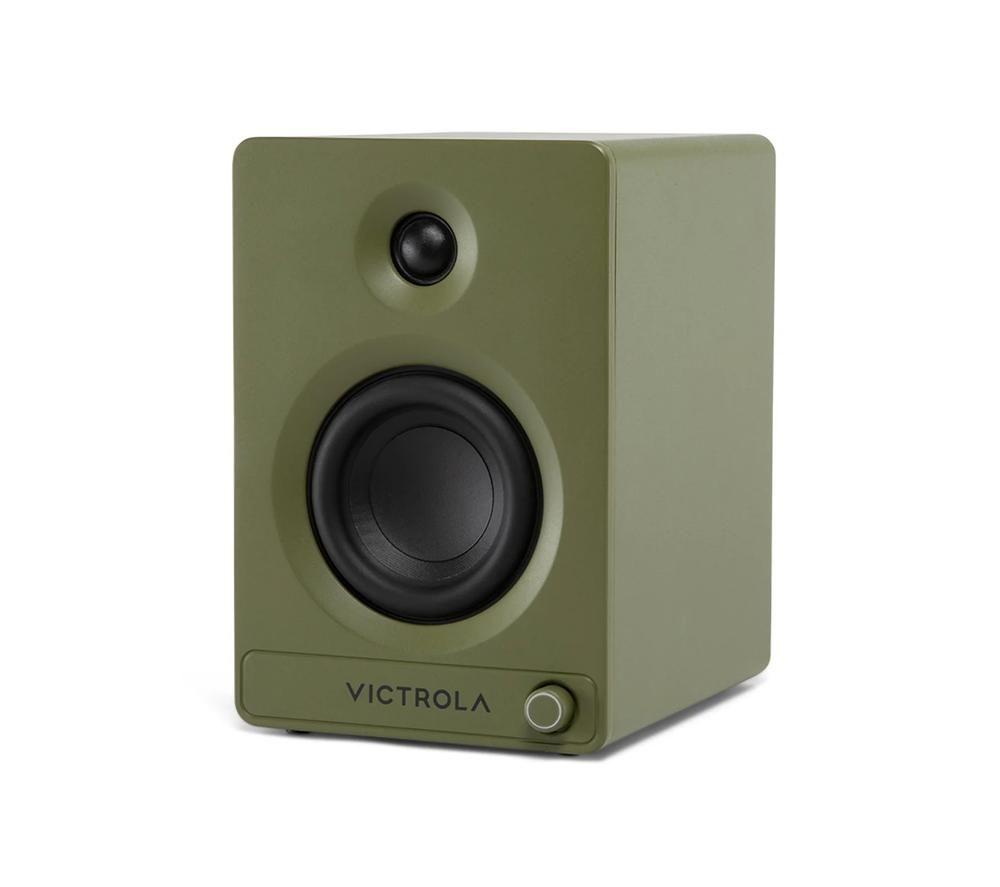 VICTROLA Tempo VPS-400 Bluetooth Bookshelf Speakers - Matte Green
