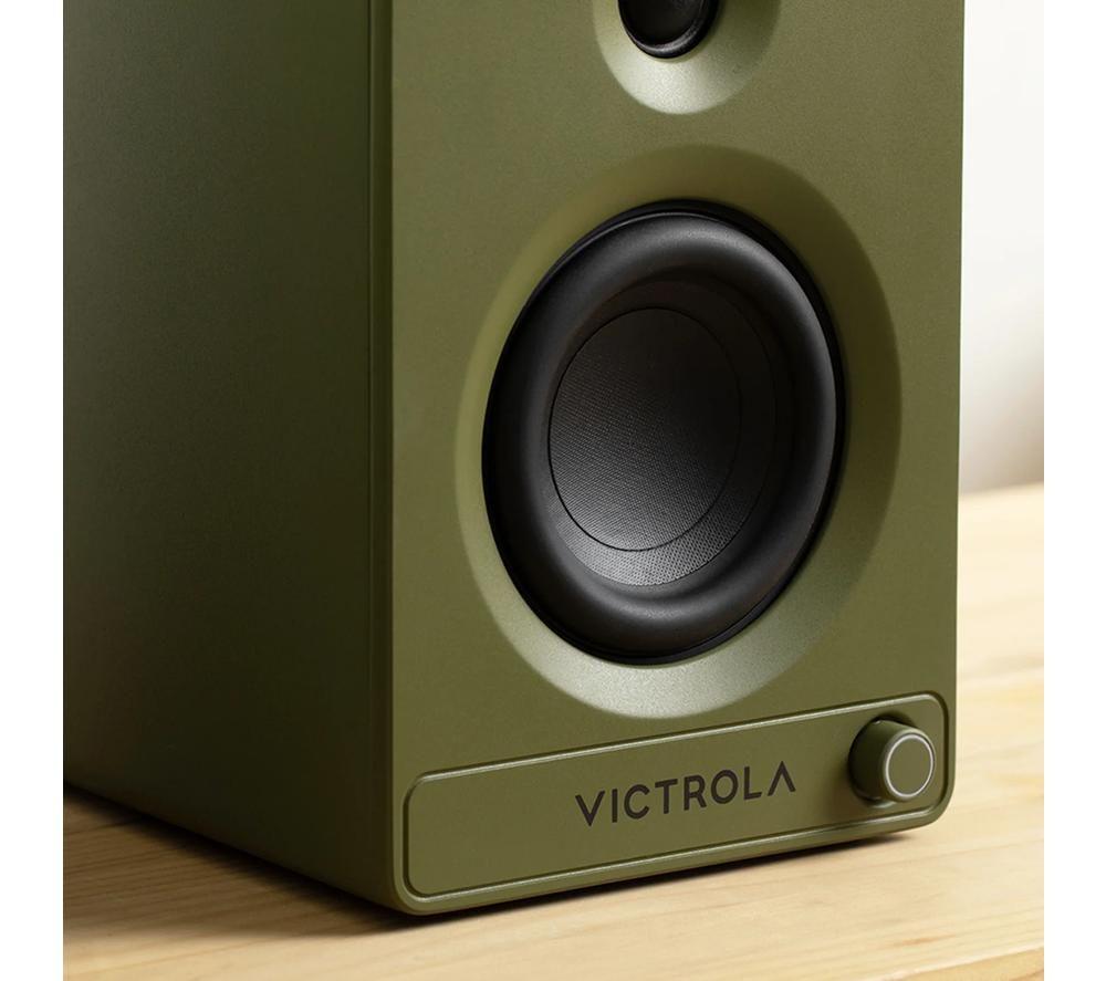 VICTROLA Tempo VPS-400 Bluetooth Bookshelf Speakers - Matte Green