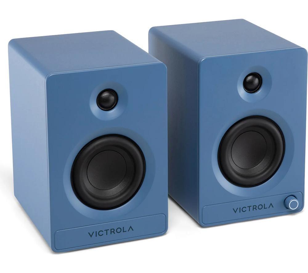 VICTROLA Tempo VPS-400 Bluetooth Bookshelf Speakers - Blue