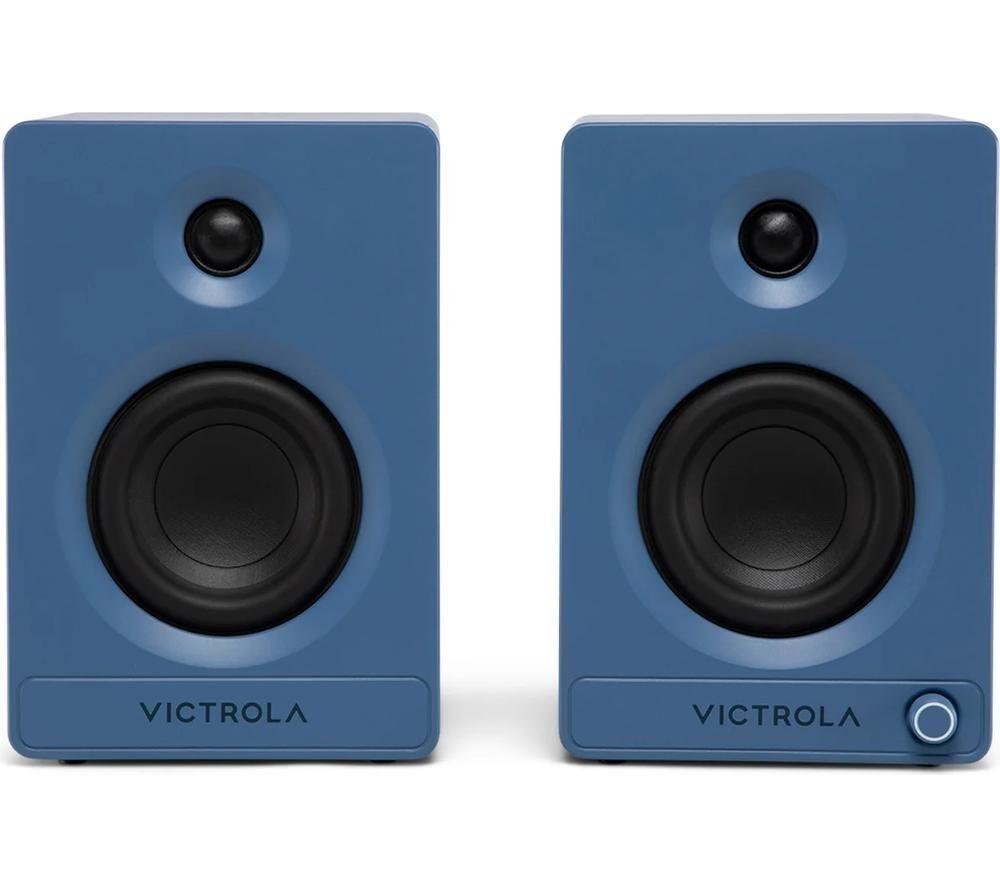 VICTROLA Tempo VPS-400 Bluetooth Bookshelf Speakers - Blue