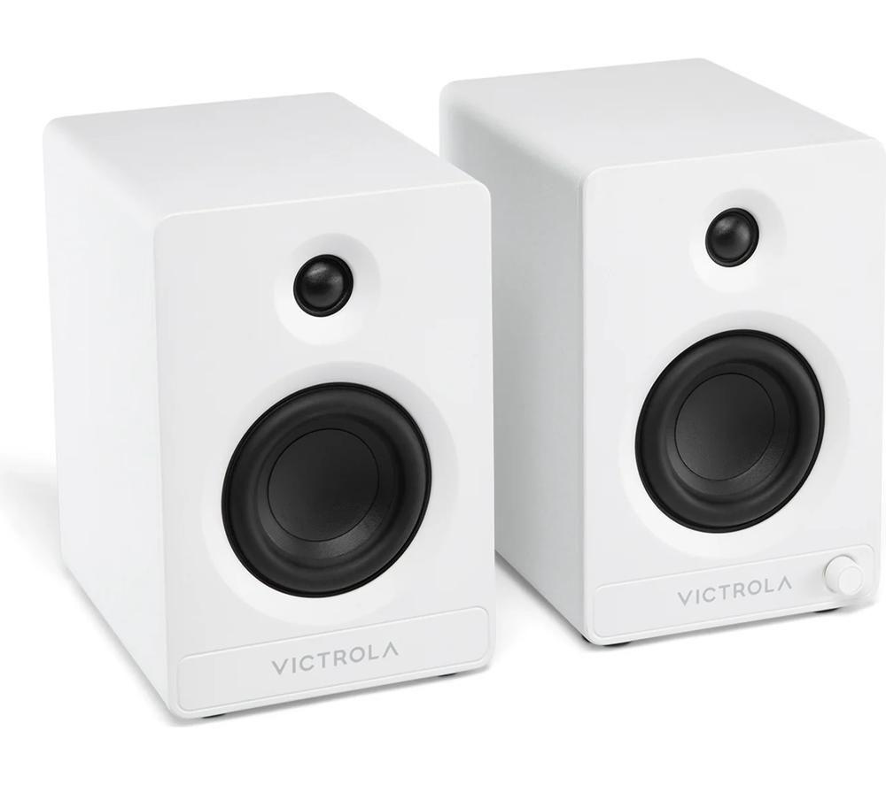 VICTROLA Tempo VPS-400 Bluetooth Bookshelf Speakers - White
