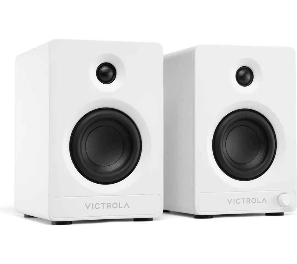 VICTROLA Tempo VPS-400 Bluetooth Bookshelf Speakers - White