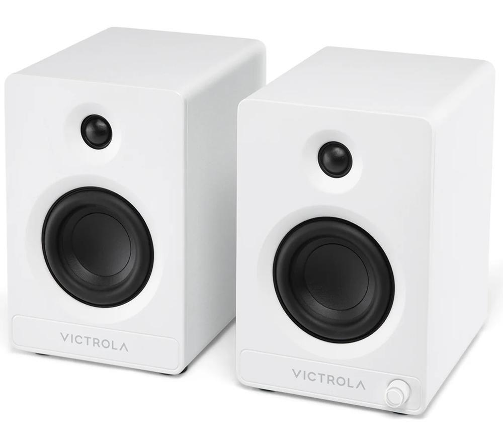 VICTROLA Tempo VPS-400 Bluetooth Bookshelf Speakers - White