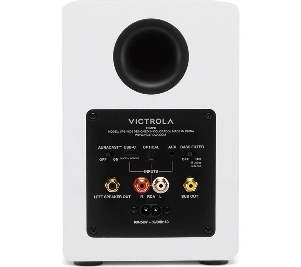 VICTROLA Tempo VPS-400 Bluetooth Bookshelf Speakers - White