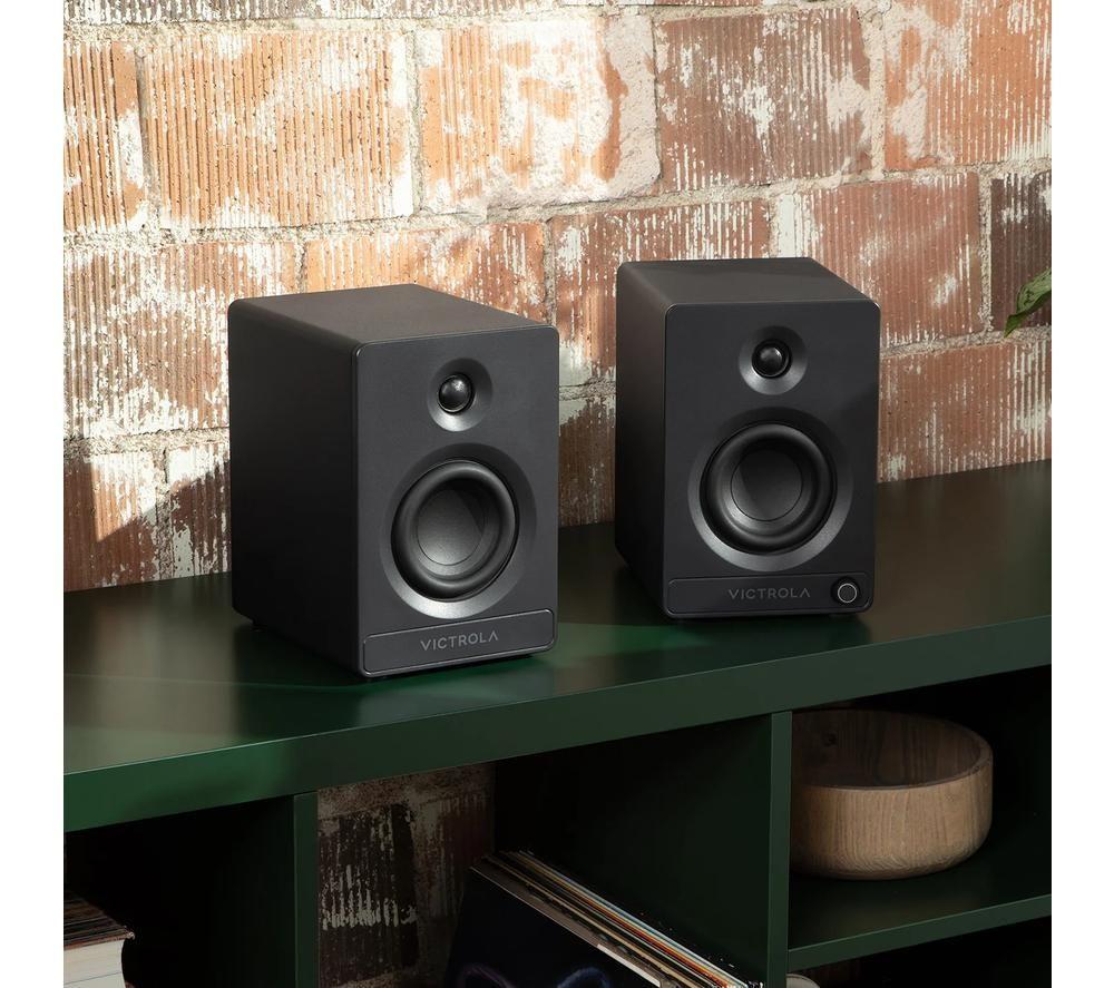VICTROLA Tempo VPS-400 Bluetooth Bookshelf Speakers - Black