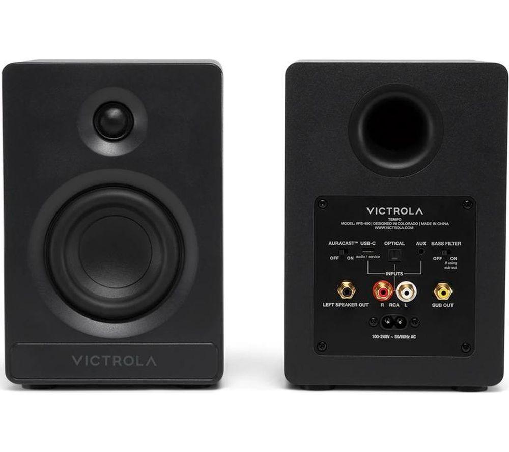 VICTROLA Tempo VPS-400 Bluetooth Bookshelf Speakers - Black