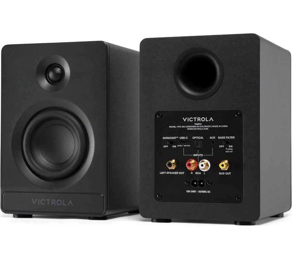 VICTROLA Tempo VPS-400 Bluetooth Bookshelf Speakers - Black