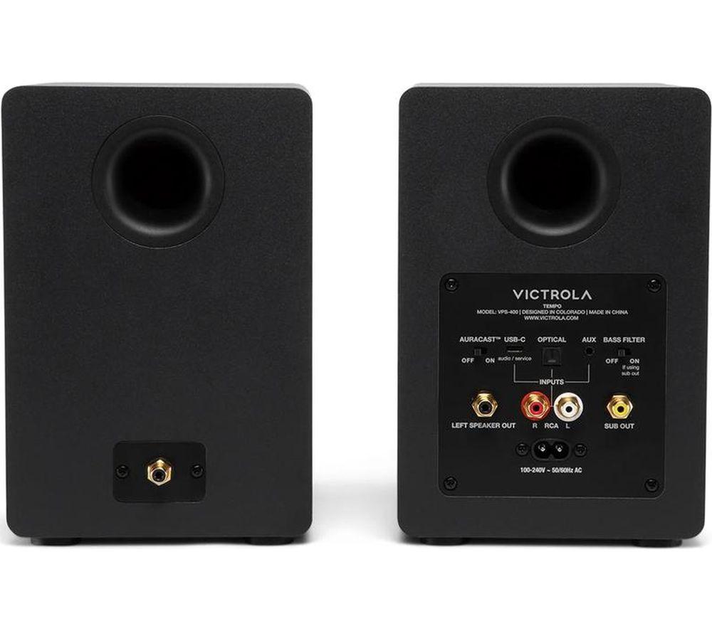 VICTROLA Tempo VPS-400 Bluetooth Bookshelf Speakers - Black