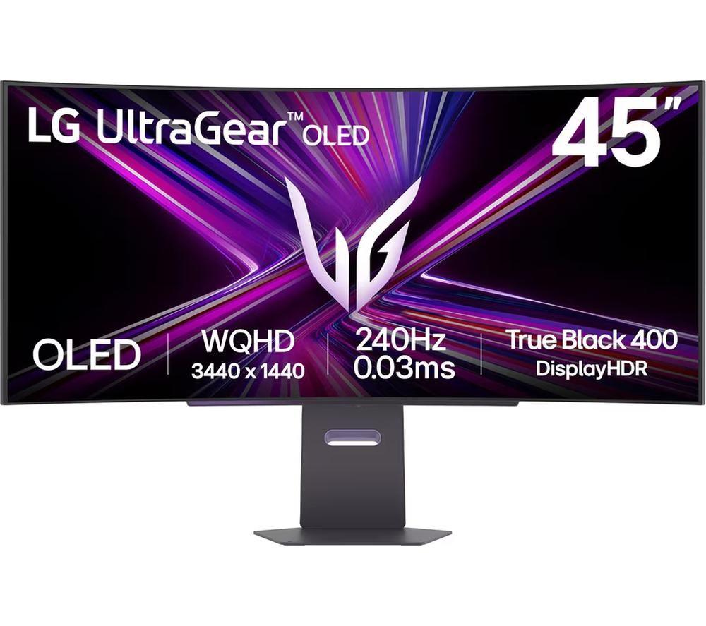 LG UltraGear 45GX900A-B Wide Quad HD 45" Curved OLED Smart Gaming Monitor - Black