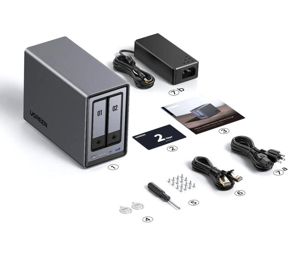 UGREEN NASync DXP2800 NAS-Gehäuse – 2 Einschübe, Schwarz