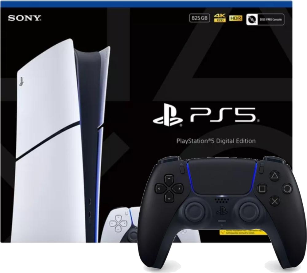 SONY PlayStation 5 Digital Edition & Black PS5 DualSense Wireless Controller Bundle