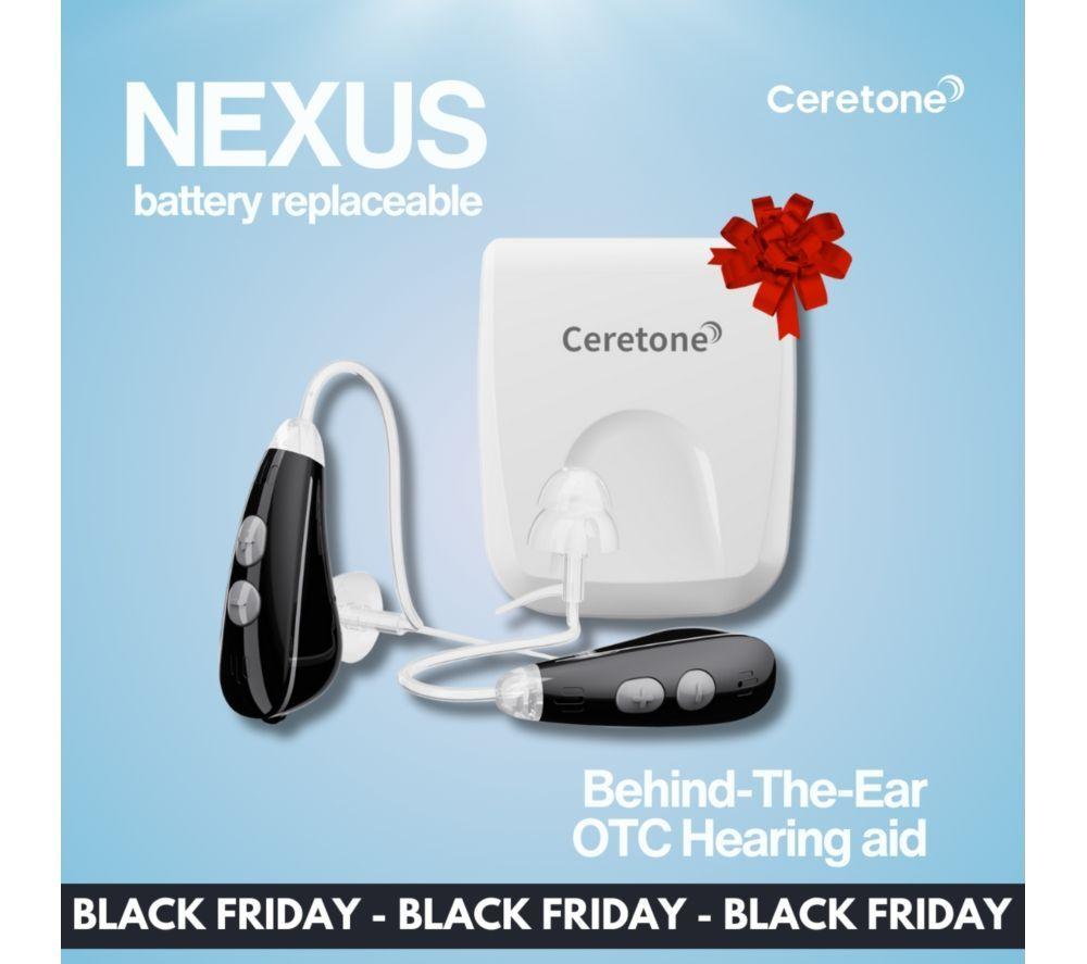 CERETONE CE-D36AT Nexus Behind Ear Hearing Aids - Black