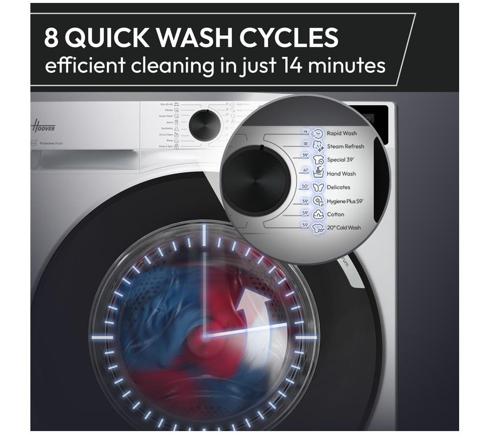 Lavadora HOOVER Pro Wash Series 5 HBR 610BCLG-80 con WiFi, 10 kg, 1600 rpm - Blanco