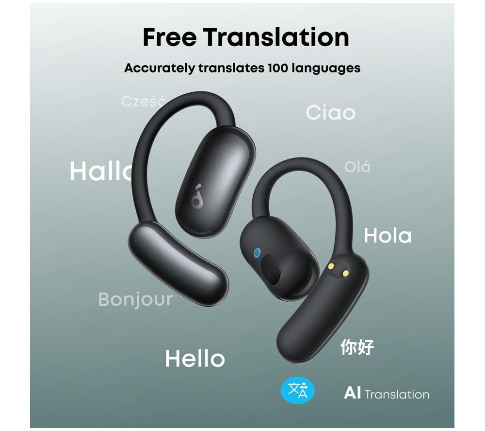 Audífonos Bluetooth Inalámbricos Abiertos AI AeroFit 2 de SOUNDCORE - Negros