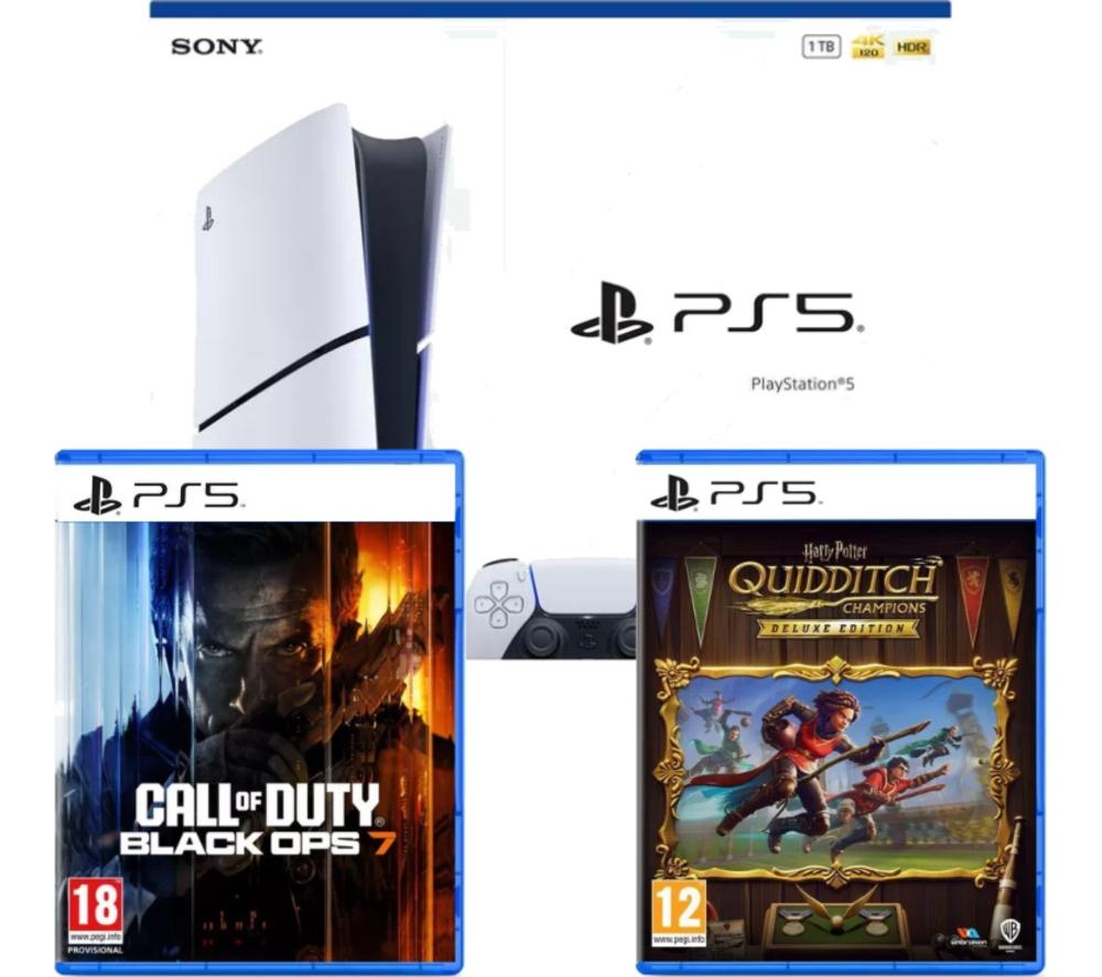 SONY PlayStation 5, Harry Potter: Quidditch Champions Deluxe Edition & Call of Duty: Black Ops 7 Bundle