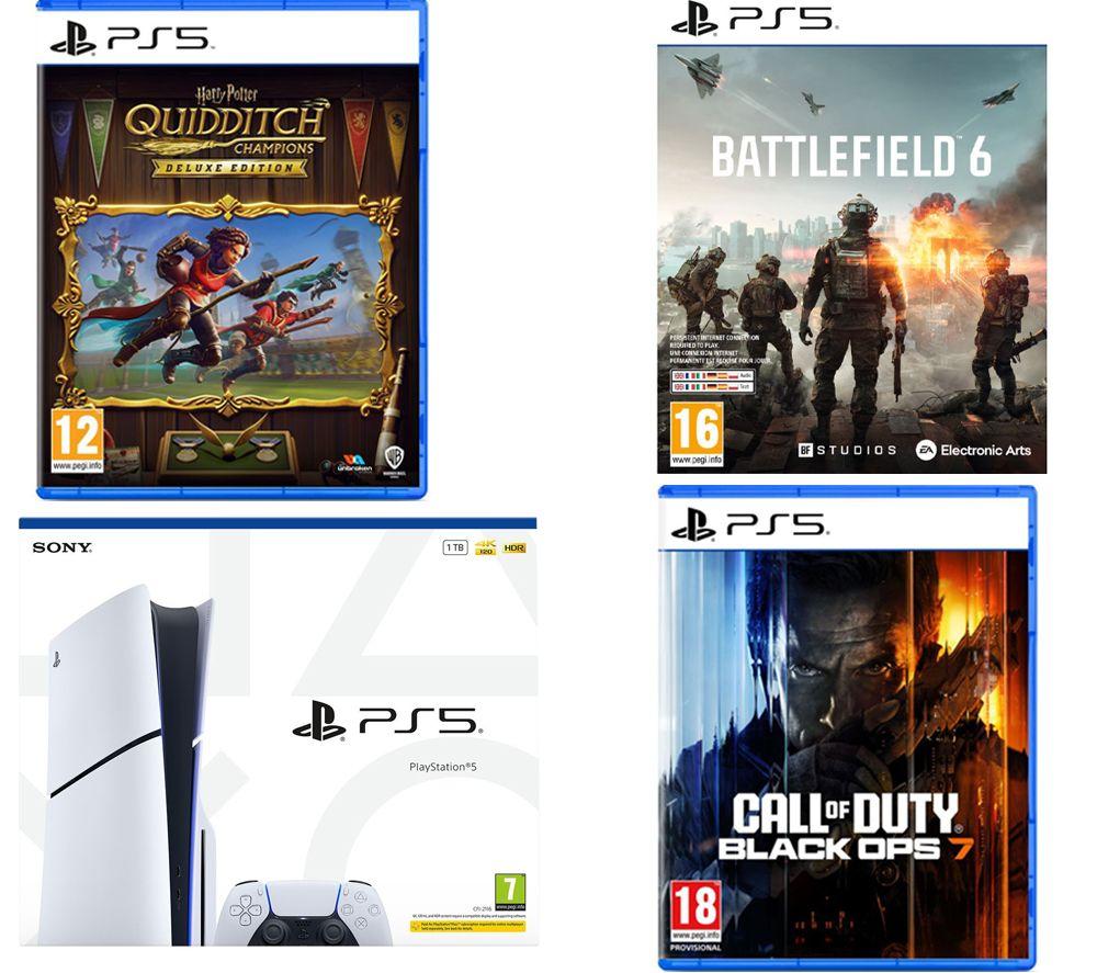 SONY PlayStation 5, Harry Potter: Quidditch Champions Deluxe Edition, Battlefield 6 & Call of Duty: Black Ops 7 Bundle