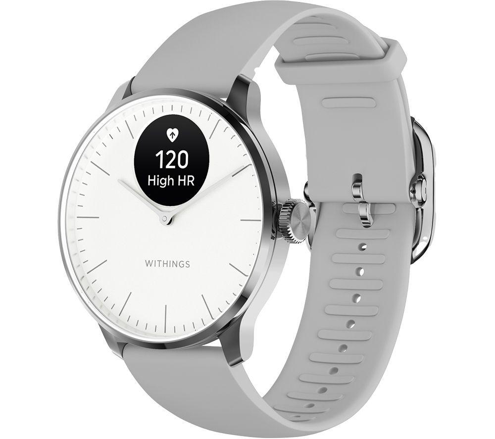 WITHINGS ScanWatch Light Hybrid Smart Watch - Pearl White, 37 mm