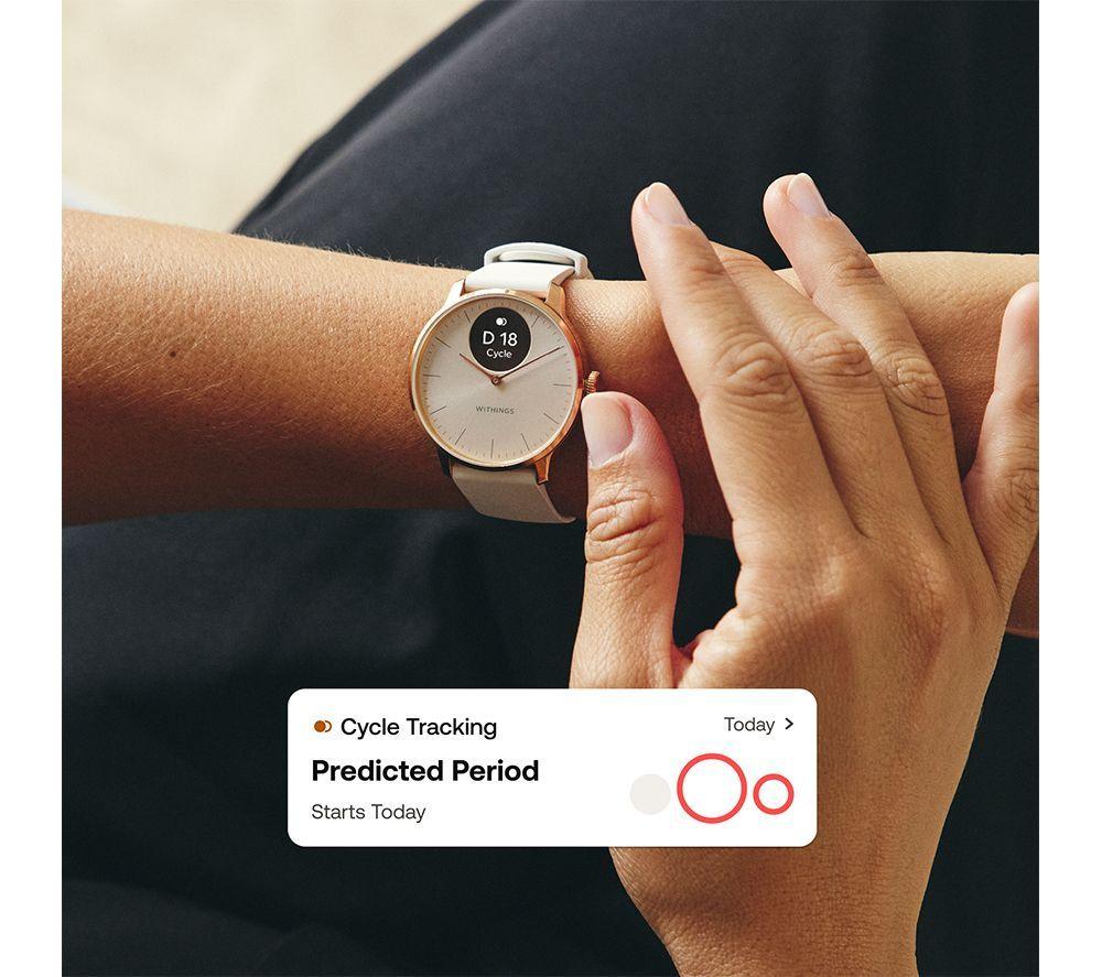 WITHINGS ScanWatch Light Hybrid Smart Watch - Pearl White, 37 mm