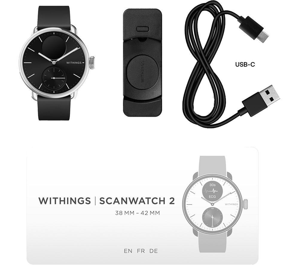 WITHINGS ScanWatch 2 Hybrid Smart Watch - Black, 38 mm