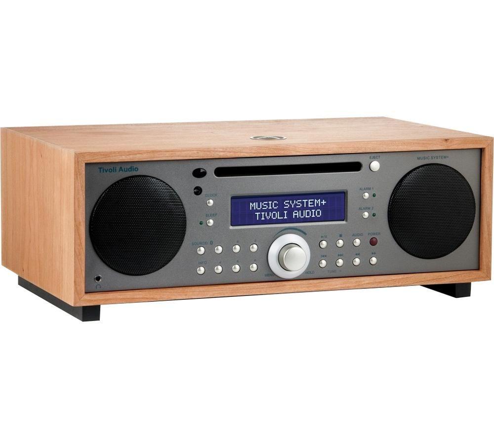 TIVOLI Music System+ Bluetooth All-in-One Traditionelles Hi-Fi System – Kirsche & Metallic Taupe