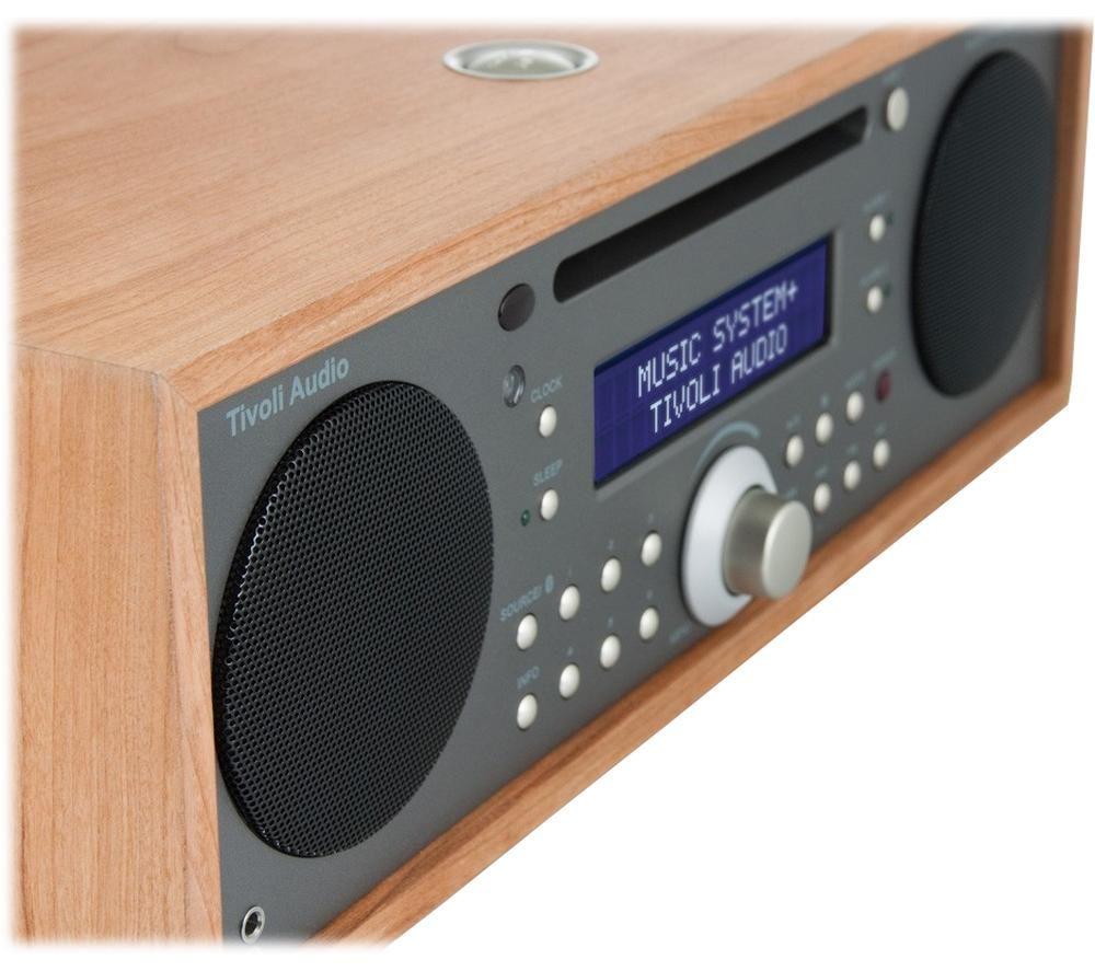 TIVOLI Music System+ Bluetooth All-in-One Traditionelles Hi-Fi System – Kirsche & Metallic Taupe