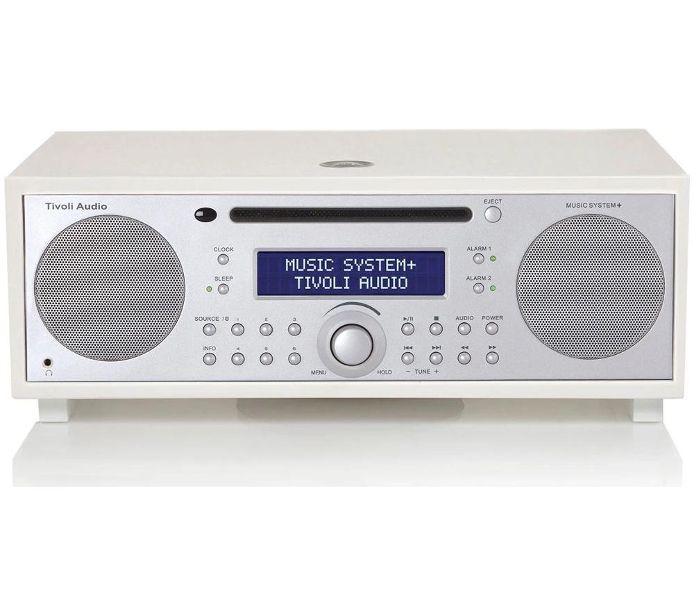TIVOLI Music System+ Bluetooth All-in-One Traditional Hi-Fi System - White & Silver