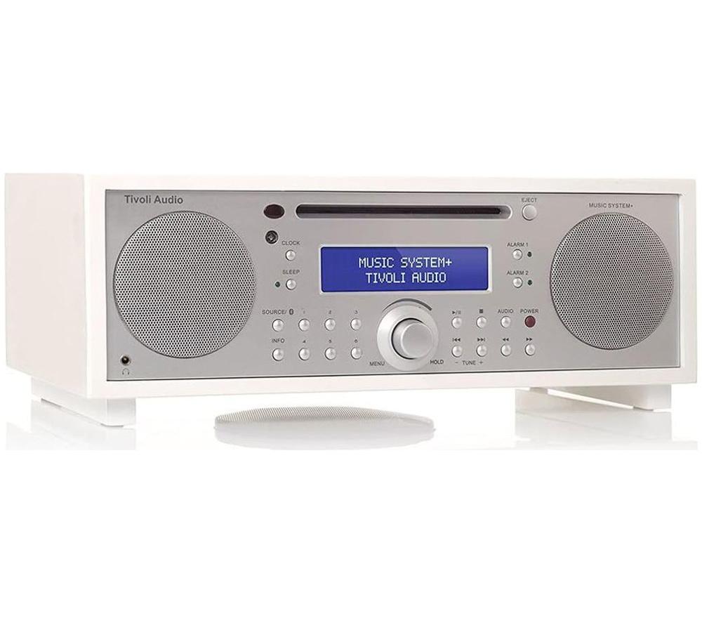 TIVOLI Music System+ Bluetooth All-in-One Traditional Hi-Fi System - White & Silver