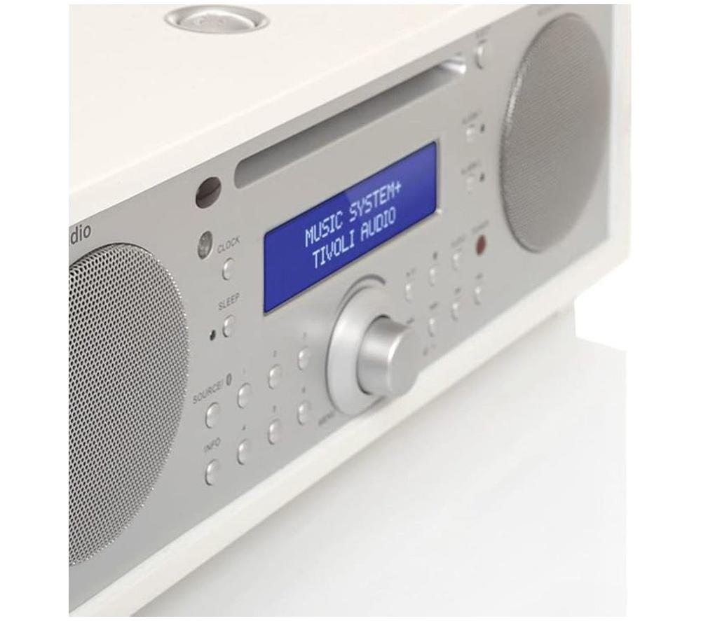 TIVOLI Music System+ Bluetooth All-in-One Traditional Hi-Fi System - White & Silver