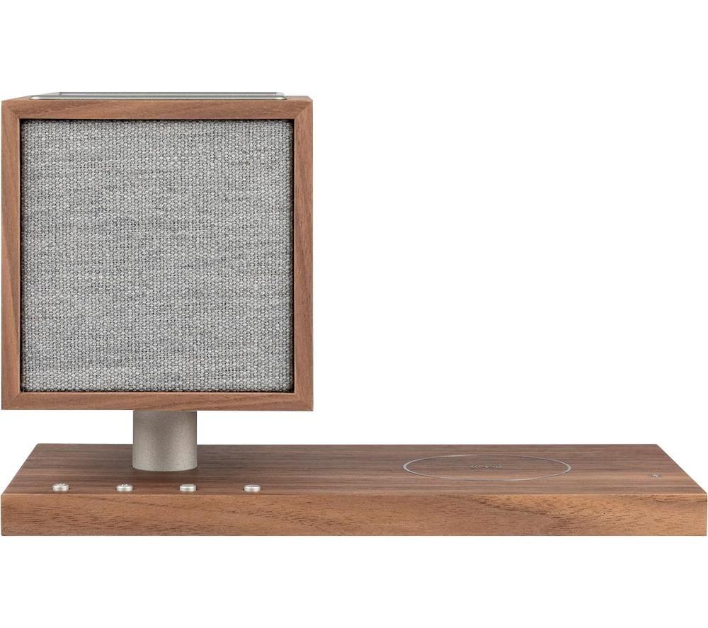 TIVOLI Revive Bluetooth Speaker with Wireless Charging Pad & LED Lamp - Walnut & Grey