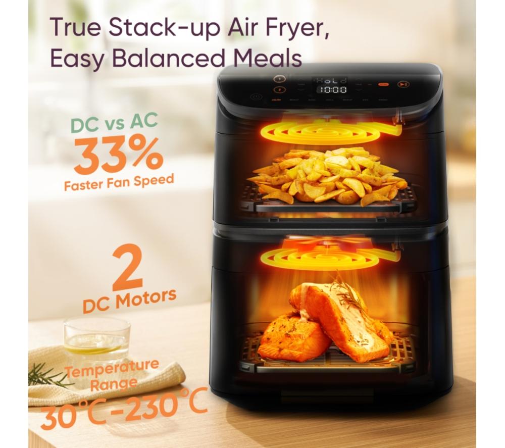COSORI Turbo Tower 10.8L Dual Air Fryer - Black