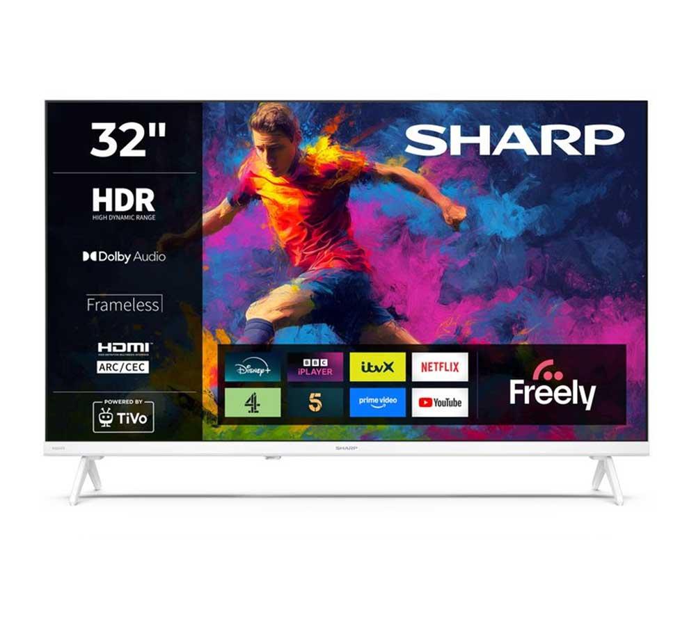SHARP 1T-C32HE2245KW 32" Smart HD Ready HDR LED TV - White