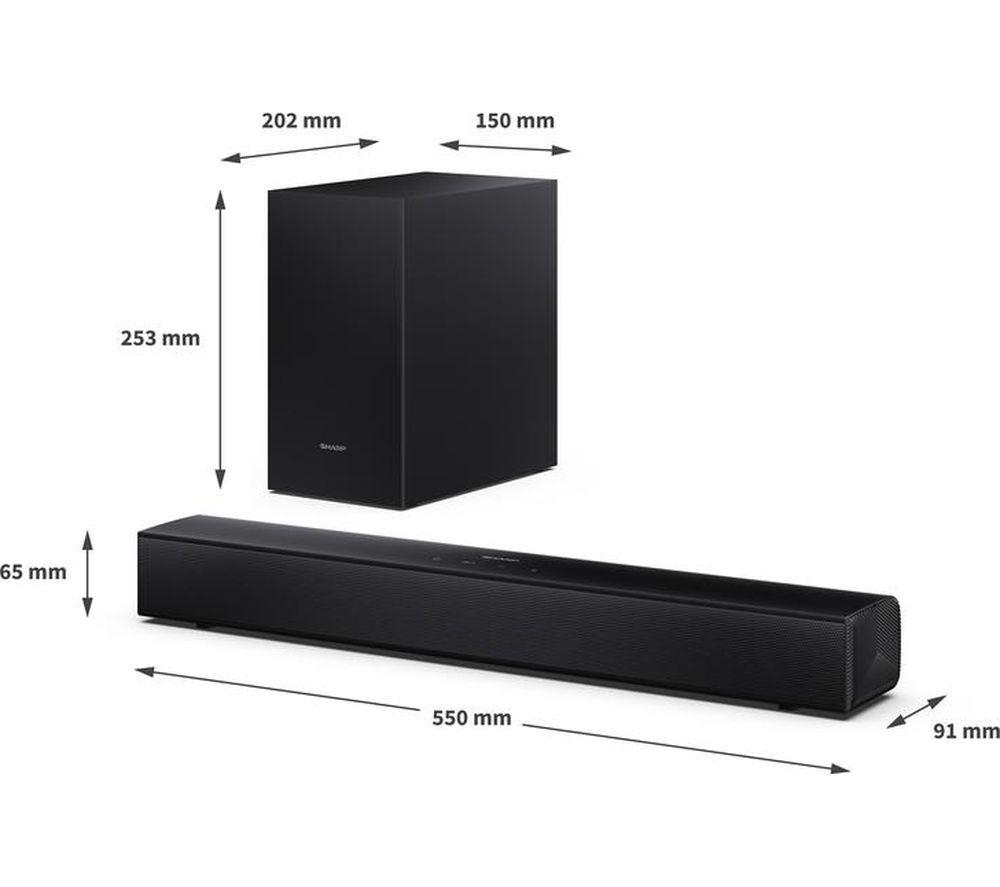 SHARP HT-SBW121K 2.1 Wireless Compact Sound Bar