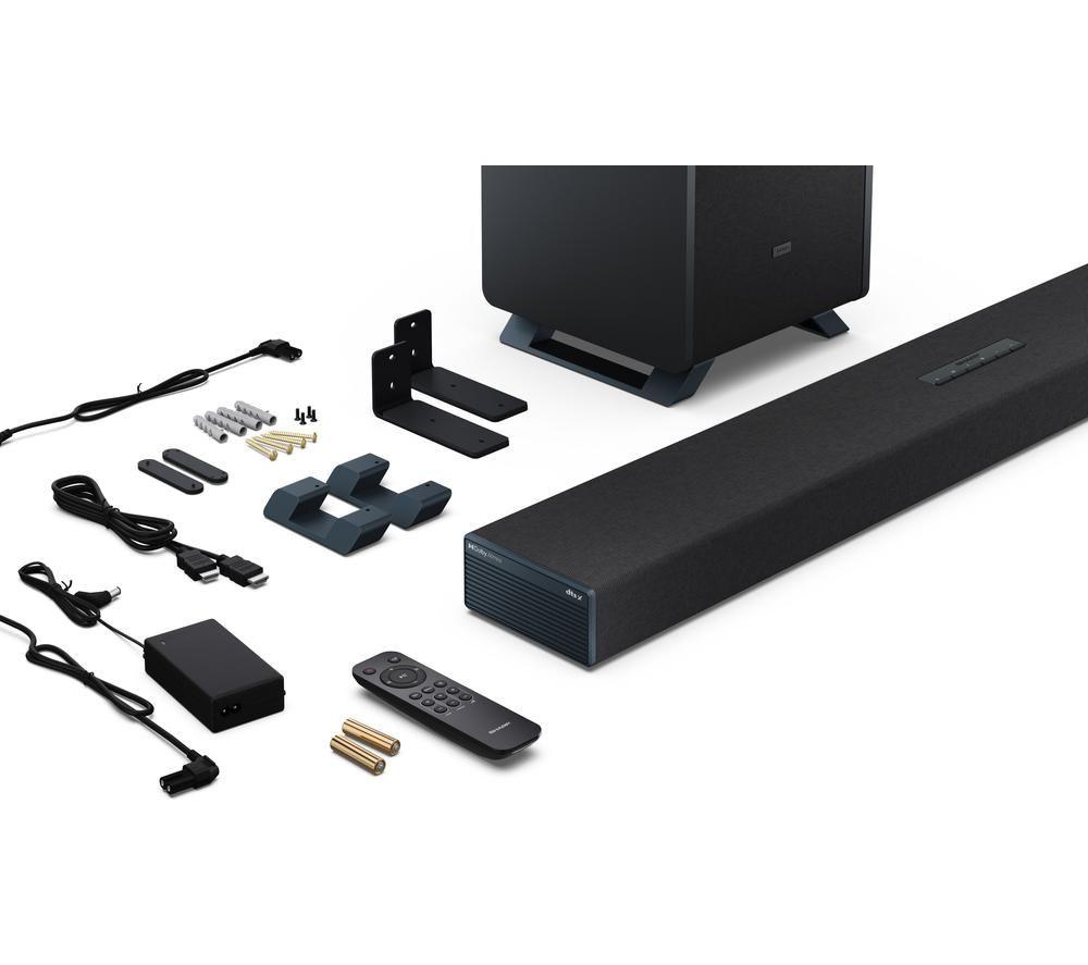 SHARP Q HT-SBW53121 3.1.2 Wireless Soundbar with Dolby Atmos & DTS:X - Black