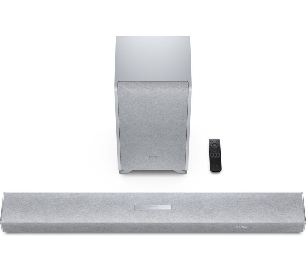 SHARP Q HT-SBW53121 3.1.2 Wireless Sound Bar with Dolby Atmos & DTS:X - Silver