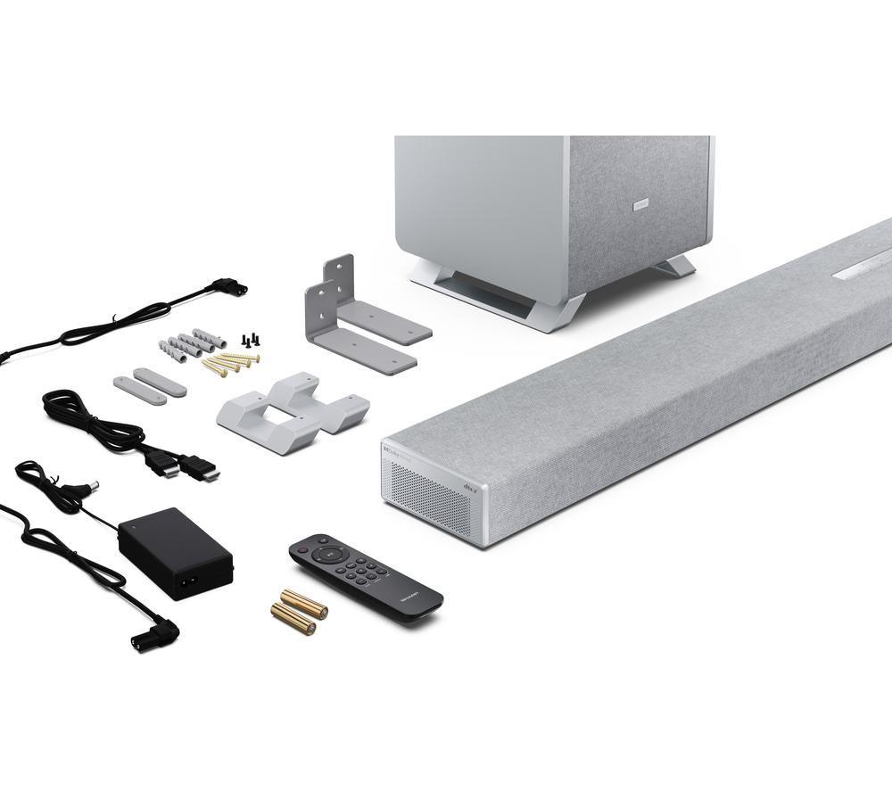 SHARP Q HT-SBW55121 5.1.2 Wireless Sound Bar with Dolby Atmos & DTS:X - Silver