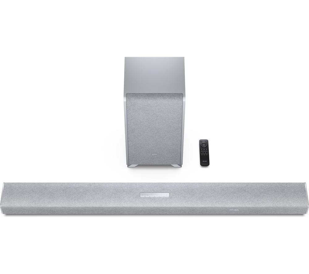 SHARP Q HT-SBW55121 5.1.2 Wireless Sound Bar with Dolby Atmos & DTS:X - Silver